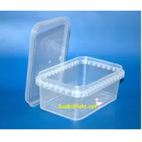 Пластиковый пищевой контейнер прямоугольный с крышкой 500 мл